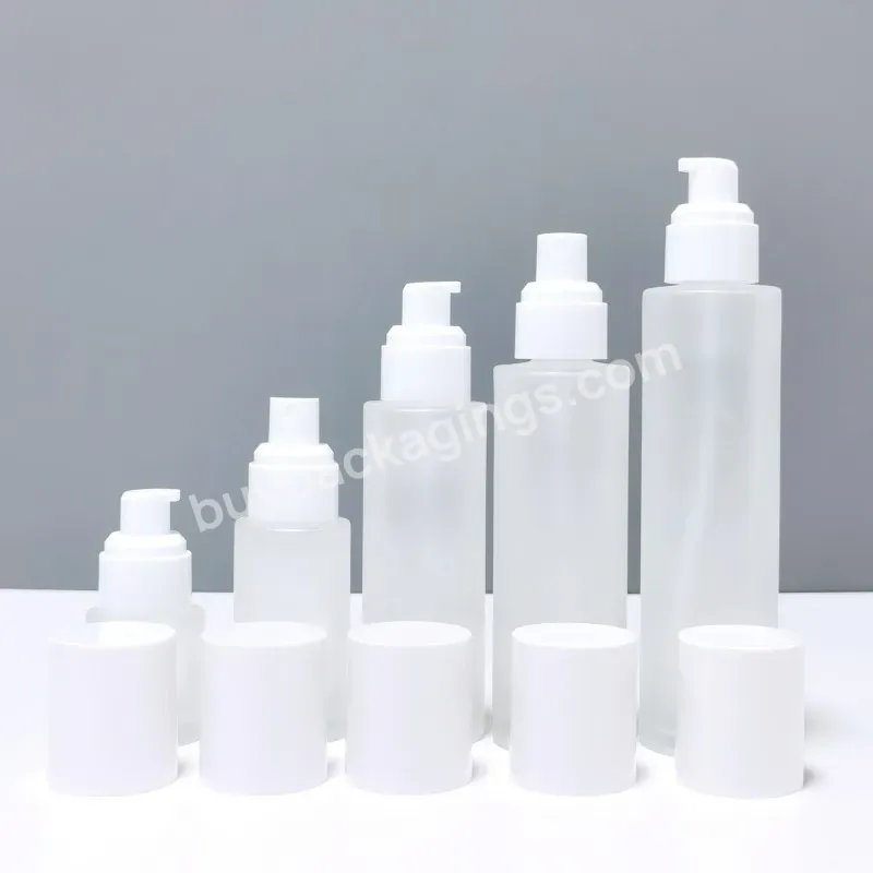 Eco-friendly Frosted Glass Lotion Bottle Spray Bottle Cosmetic Cream Set For Skincare Packaging