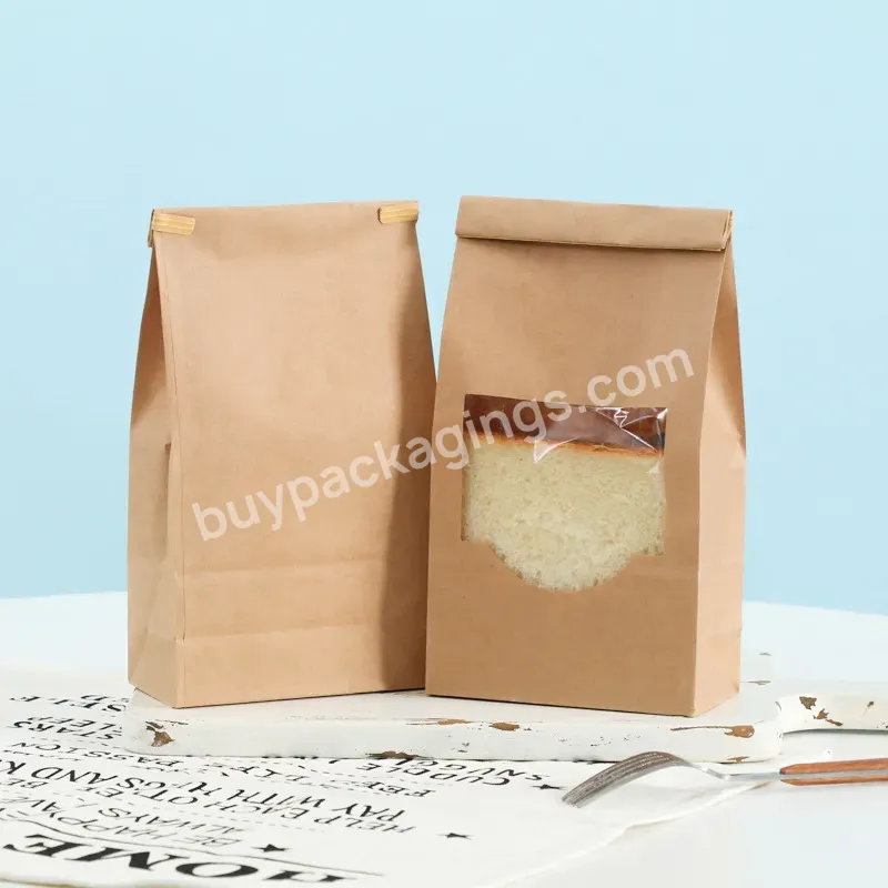 Eco Friendly Fsc Kraft Paper Bag With Clear Window Paper Zipper Bag Custom Logo For Tea And Bread