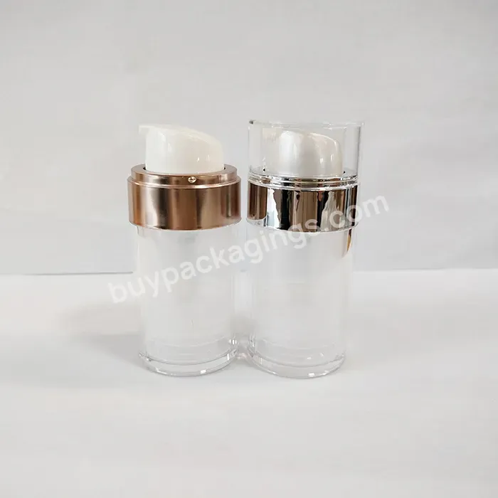 Eco Friendly Gold Luxury Acrylic Cosmetic Packaging 30ml 50ml Lotion Airless Pump Bottle