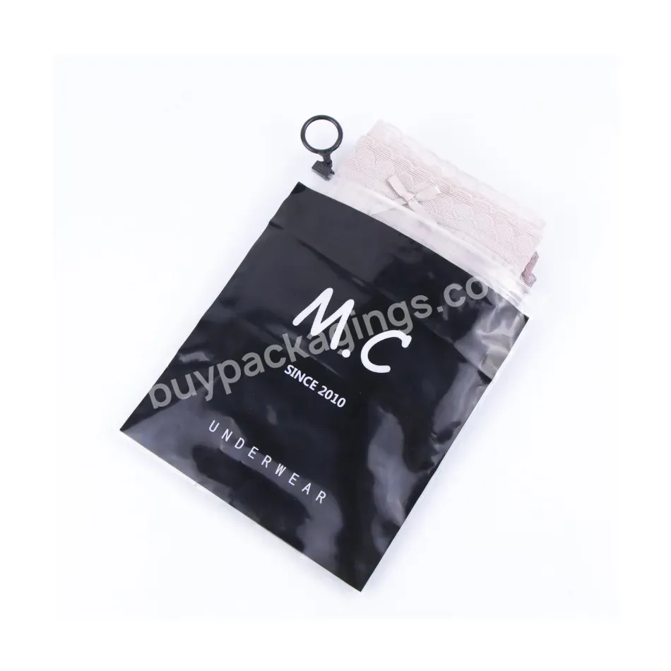 Eco-friendly High End Black Zipper Bag Men's Pants Resealable Plastic Zipper Packaging Bag Resealable Garment Bags For Pants