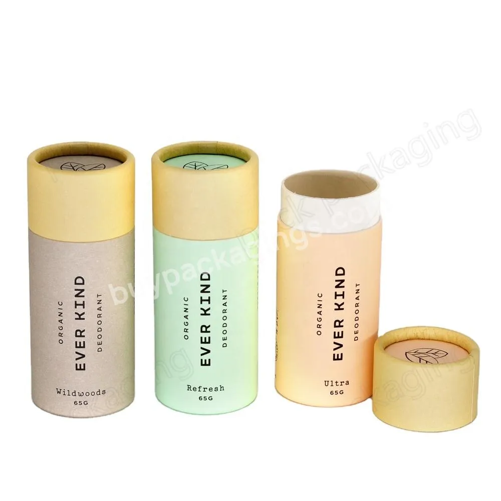 Eco Friendly Kraft Cardboard Empty Deodorant Stick Container Packaging Push Up Paper Tube