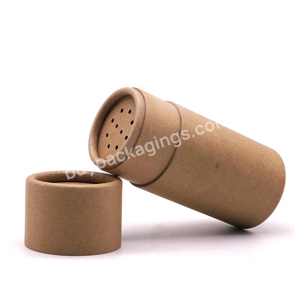 Eco Friendly Kraft Paper Cardboard Round Tube Box Container Salt Shaker  Spice Tube with Paper Sifter