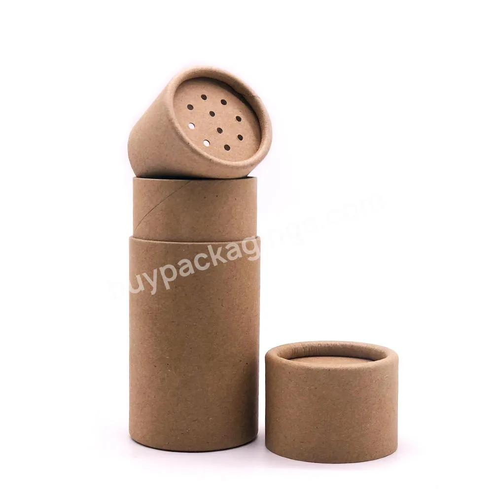 Eco Friendly Kraft Paper Cardboard Round Tube Box Container Salt Shaker  Spice Tube with Paper Sifter