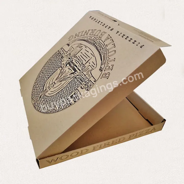 Eco Friendly Kraft Paper Pizza Box Custom Logo Printed Paper Corrugated Pizza Box