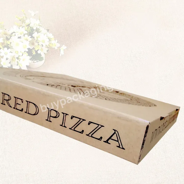 Eco Friendly Kraft Paper Pizza Box Custom Logo Printed Paper Corrugated Pizza Box