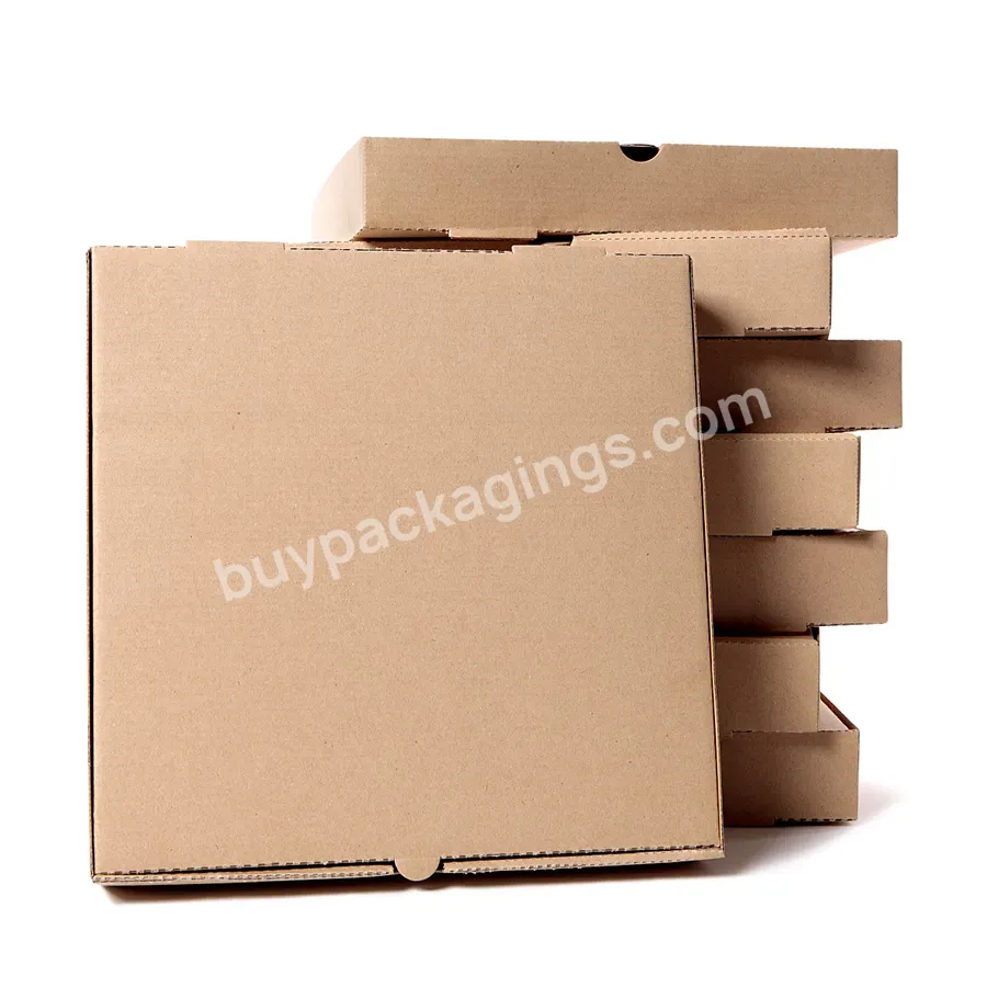 Eco Friendly Kraft Paper Pizza Box Custom Printed Disposable Fast Food Packaging Box
