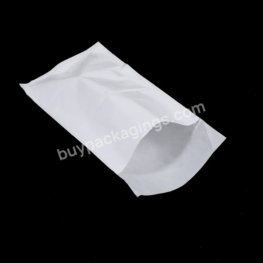 Eco Friendly Laminated Printing White Paper Bag Self Lock Packaging Bags With Customized Design Logo