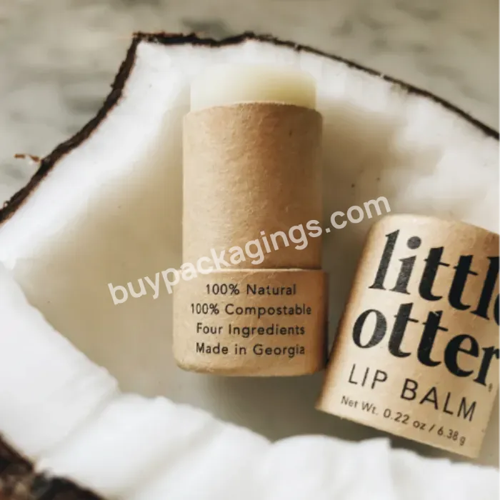 Eco Friendly Lip Balm Container 0.3oz Biodegradable Kraft Paper Lipstick Tube Empty Chapstick Packaging For Cosmetic