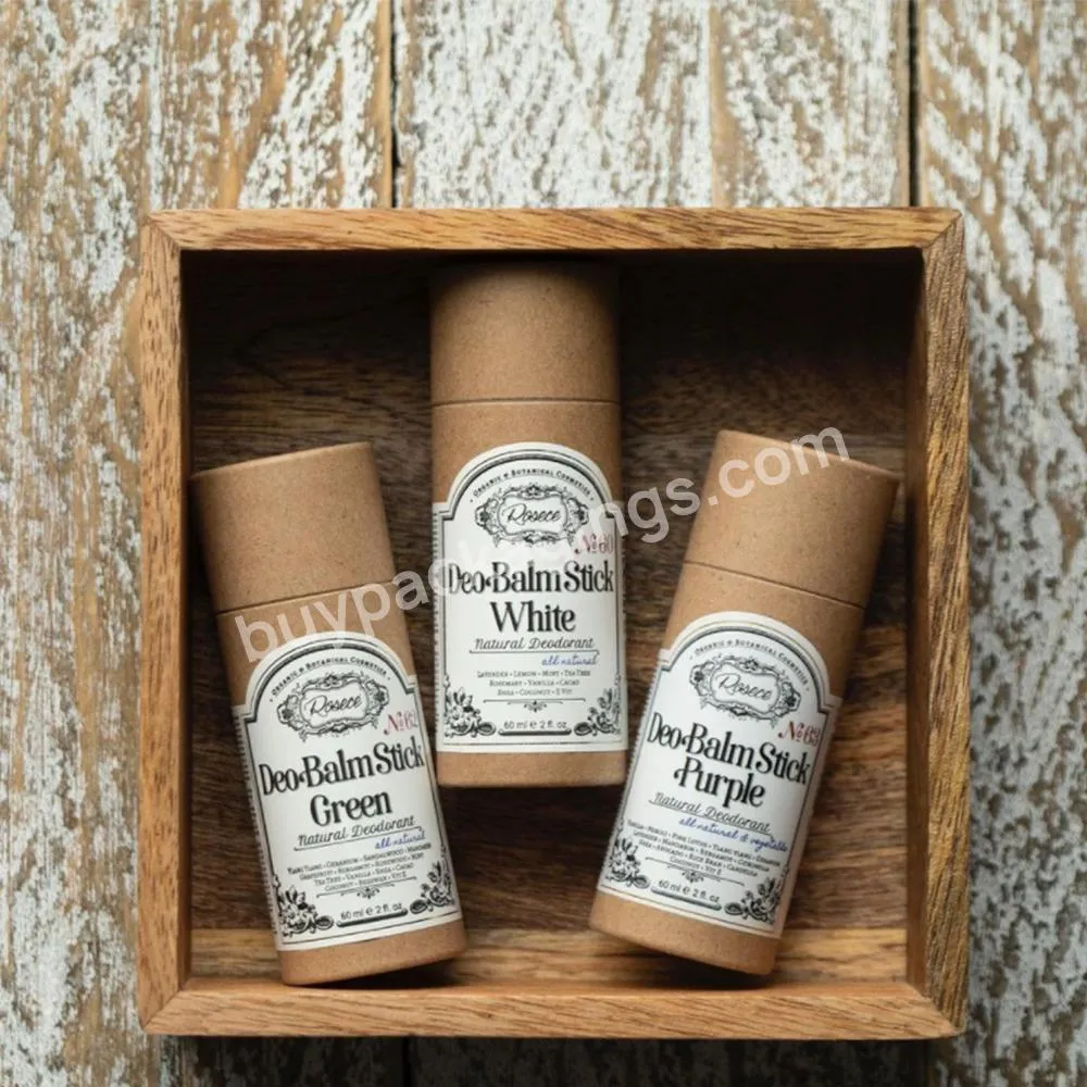 Eco friendly lip balm tubes cardboard packaging for deodorant stick paper tube packaging