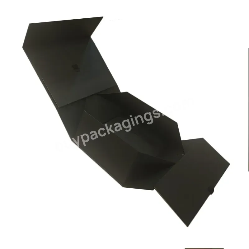 Eco Friendly Logo Designer Cardboard Packaging Magnetic Closure Custom Black Shoe Foldable Magnetic Paper Gift Box With Logo