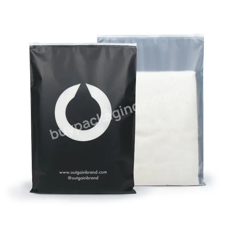 Eco Friendly Logo Printed Zipper Bag Resealable Transparent Clothes Packaging Frosted Plastic Ziplock Bag