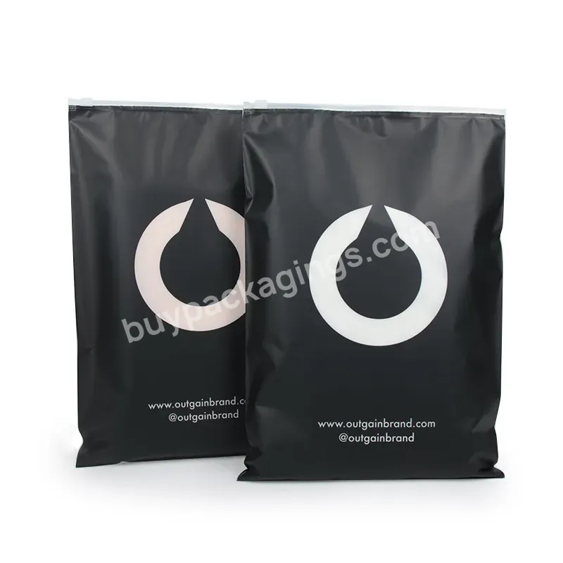 Eco Friendly Logo Printed Zipper Bag Resealable Transparent Clothes Packaging Frosted Plastic Ziplock Bag