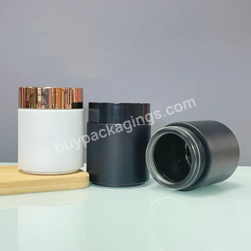 Eco-friendly Luxury Cosmetic Packaging Glass Jars 50g 100g 200g White Black Frosted Glass Cream Jars With Sliver Lid - Buy Cosmetics Glass Jar 200 Ml,Glass Cosmetic Jars With Lids,Glass Jars In Bulk.