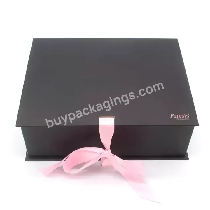 Eco Friendly Matte Black Magnetic Paper Color Box Packing