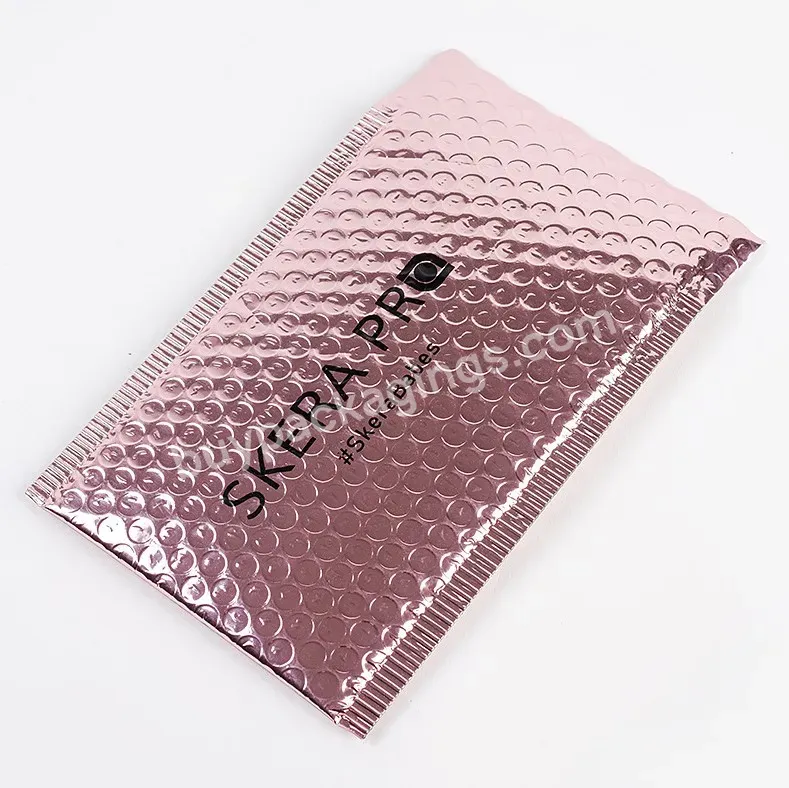 Eco-friendly Oem Customized Purple Bubble Mailer Metallic Foil Padded Envelope Manufacturer Low Moq Metallic Bubble Mailing