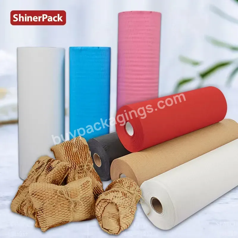 Eco Friendly Packaging Paper Honeycomb Cushioning Wrap Roll Perforated Packing Honeycomb Wrap Roll For Shipping Wabenpapier