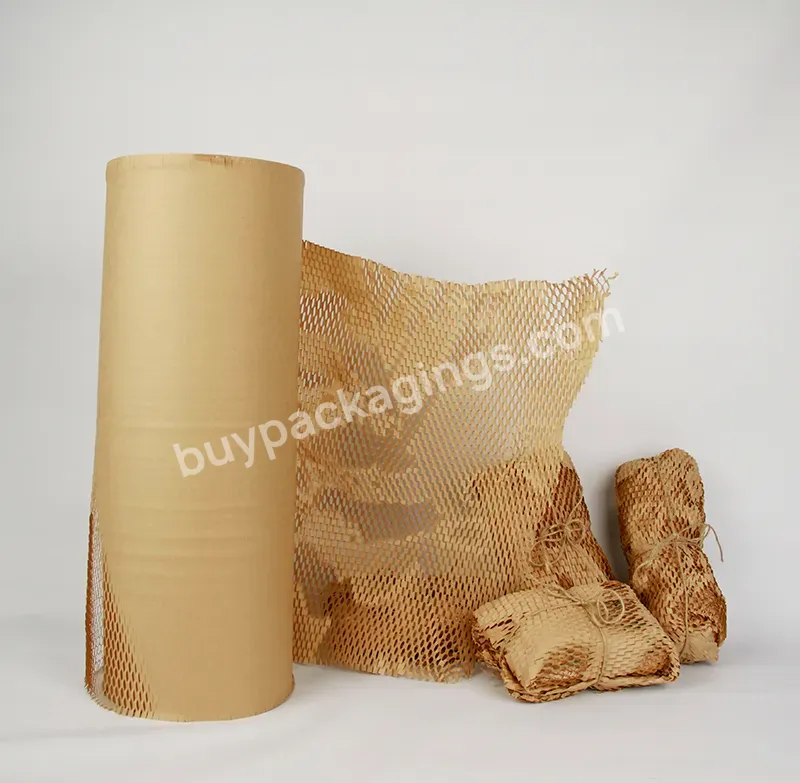 Eco Friendly Packaging Paper Honeycomb Cushioning Wrap Roll Perforated Packing Honeycomb Wrap Roll For Shipping