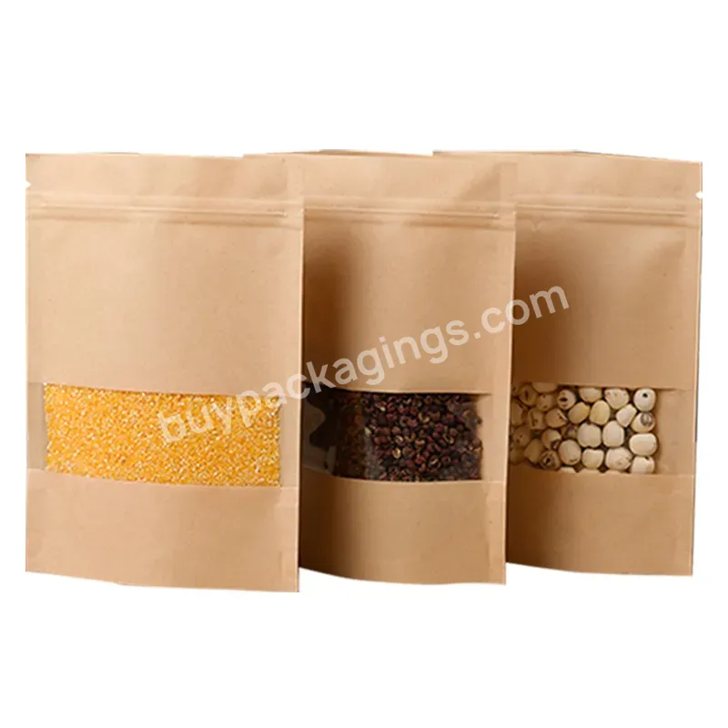 Eco-friendly Packaging Small Paper Bag 280micron 20*30+5 Kraft Stand Up Brown Paper Bags