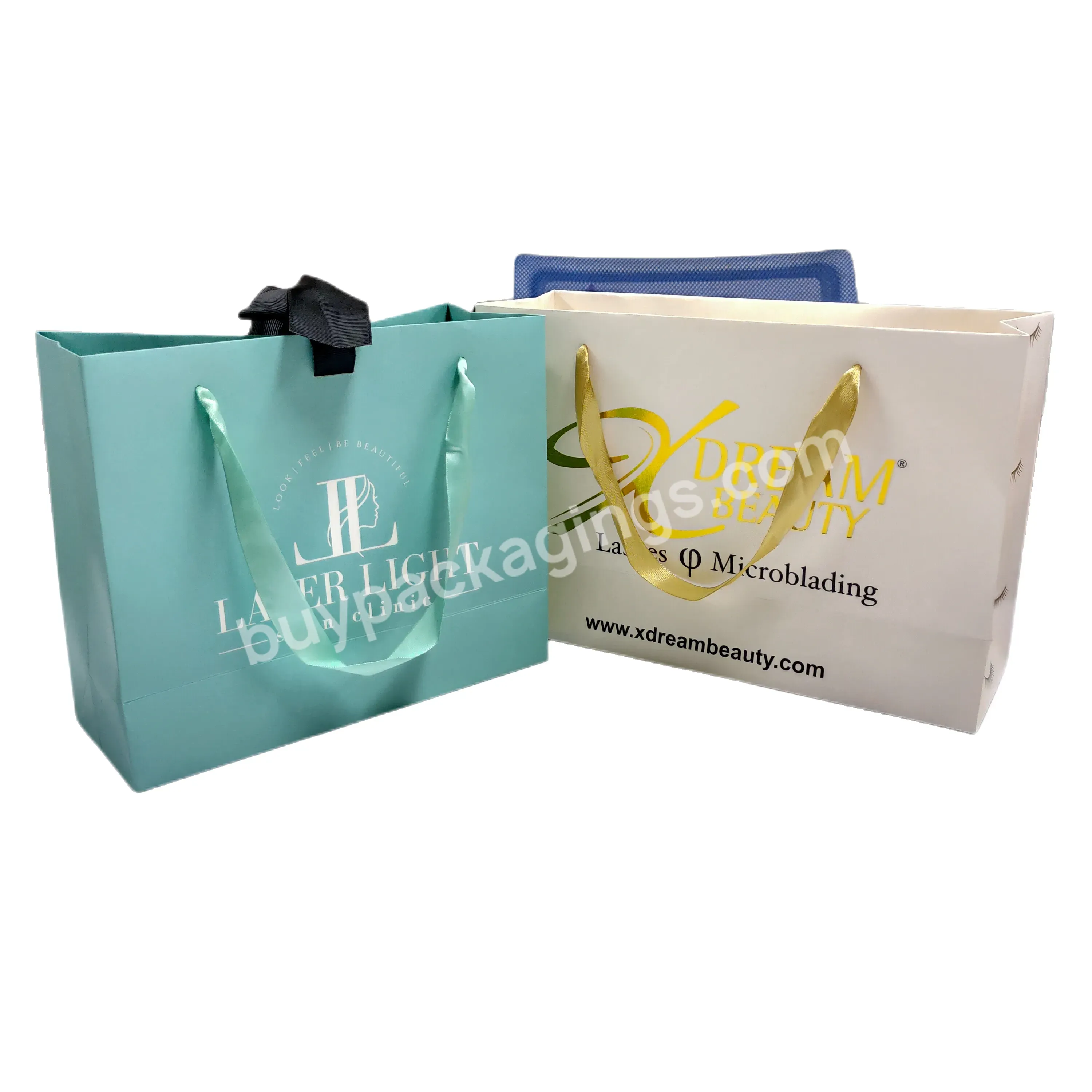 Eco Friendly Paper Bags Custom Artwork Printed Luxury Pattern For Goods Packaging