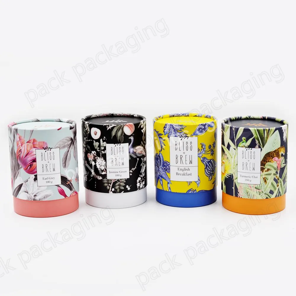 Eco friendly Paperboard Customized Brand Loose Leaf Tea Packaging Box Paper Tubes for Coffee Bean Food Packaging