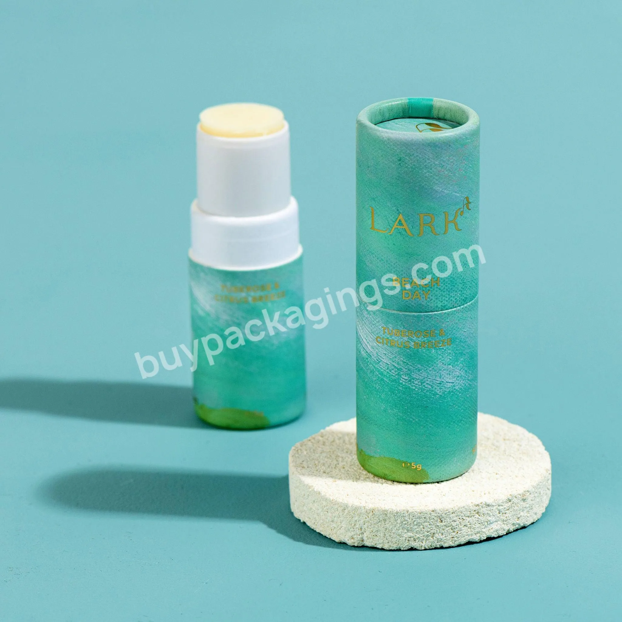 Eco friendly paperboard lip balm packaging tube for natural deodorant packaging