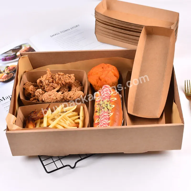Eco Friendly Party Sushi Fruits Chocolate Cookie Paper Boxes Dessert Box Catering Packaging Platter Box With Dividers And Sauce