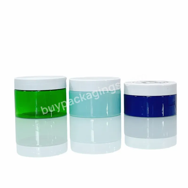 Eco-friendly Pet Refillable Empty Cosmetic Containers Wide Mouth Body Butter Posder Pet Jars For Cosmetic