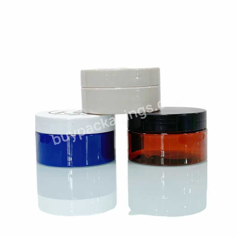 Eco-friendly Pet Refillable Empty Cosmetic Containers Wide Mouth Body Butter Posder Pet Jars For Cosmetic