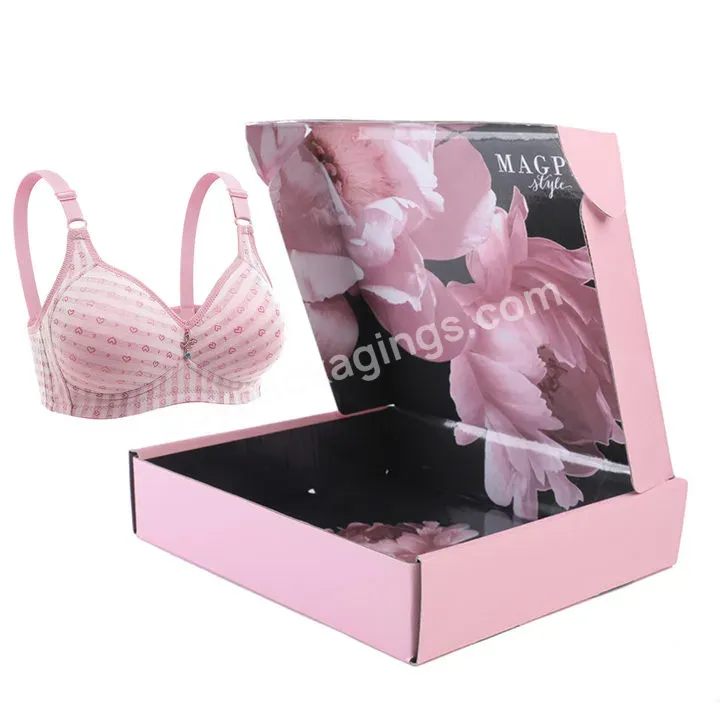 Eco Friendly Pink Paper Boxes For Clothes Bikini Underwear Customized Carton Boxes With Your Logo