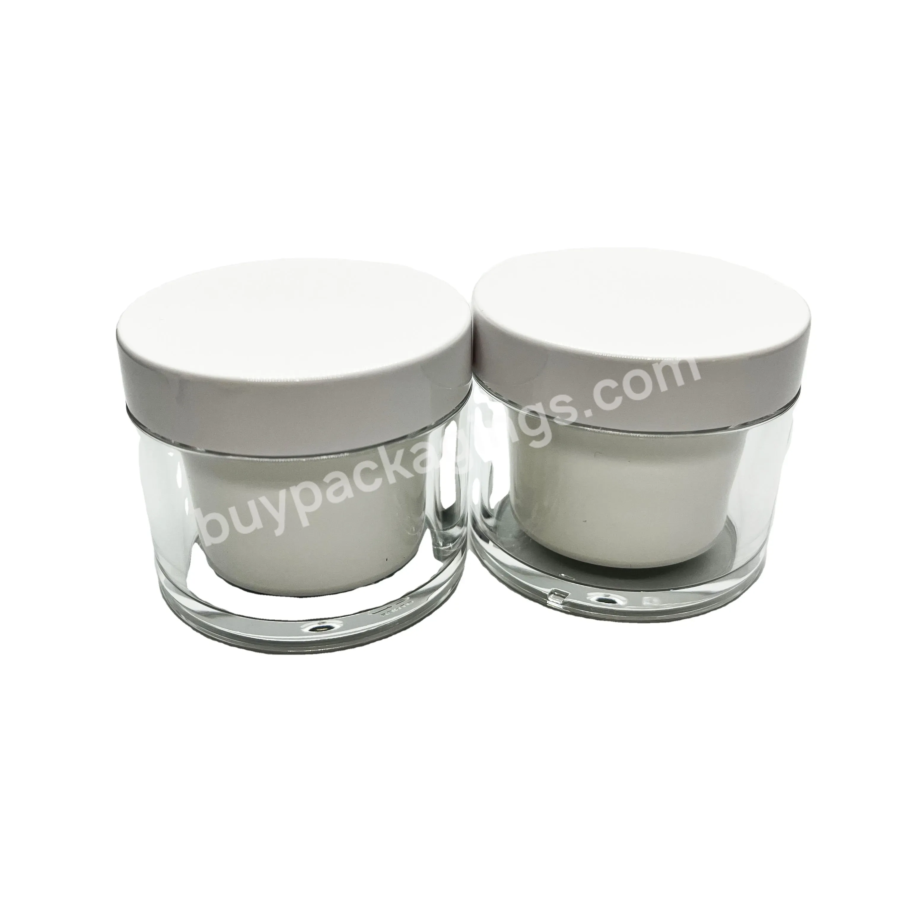 Eco- Friendly Plastic Acrylic Refillable Cosmetic Luxury Jars Face Cream Bottle Packages /50g Cream Replaceable Container