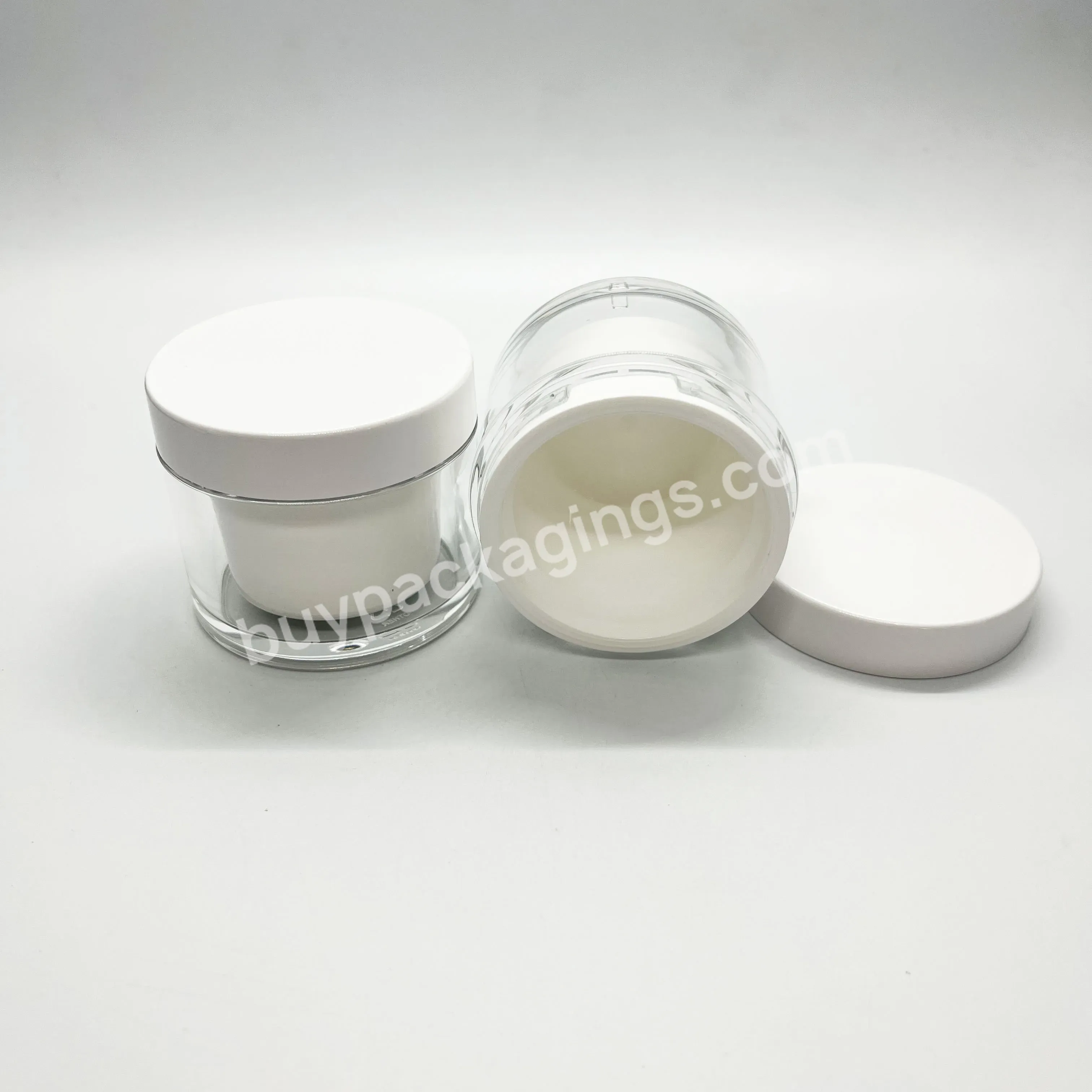 Eco- Friendly Plastic Acrylic Refillable Cosmetic Luxury Jars Face Cream Bottle Packages /50g Cream Replaceable Container