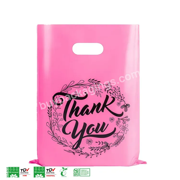 Eco Friendly Plastic Bag Thank You Merchandise Biodegradable Plastic Goodie Bags