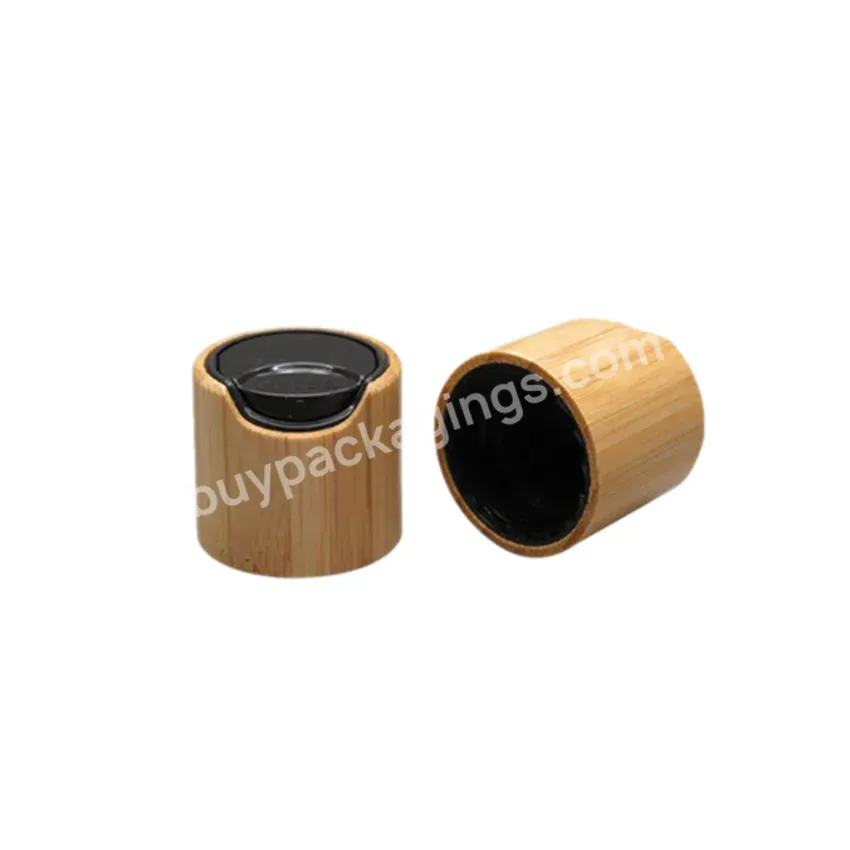 Eco-friendly Plastic Disc Top Cap With Bamboo Cover,Wooden Disc Top Cap