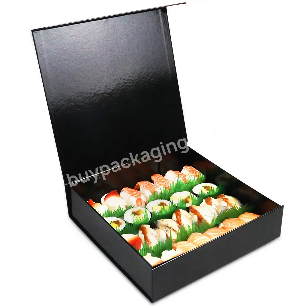 Eco-friendly Printing Rigid Paperboard Luxury Sushi Packing Boxes Magnetic Paper Food Packaging Boxes