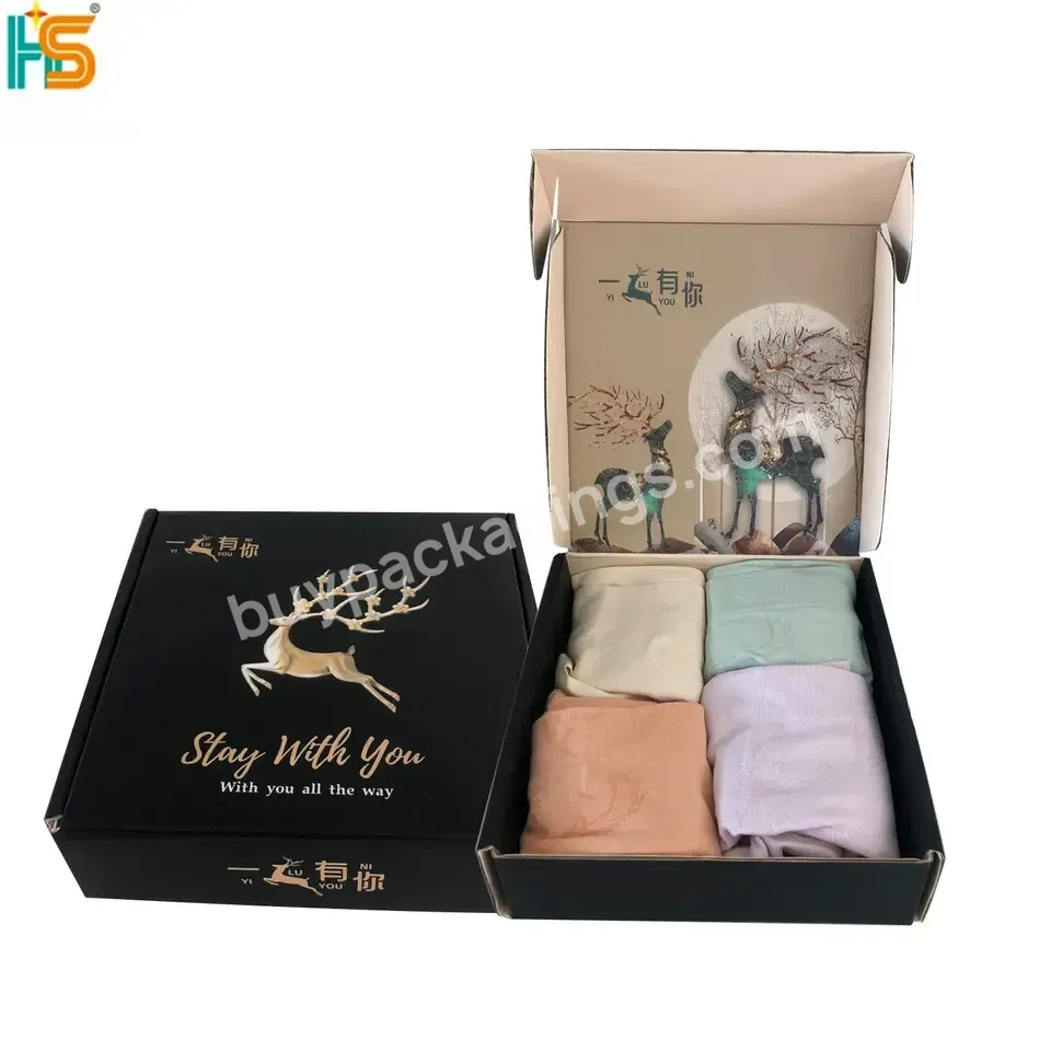 Eco Friendly Products 2023 Gift Box Underwear Apparel Packaging Boxes Corrugated Cardboard Custom Logo Box For Socks