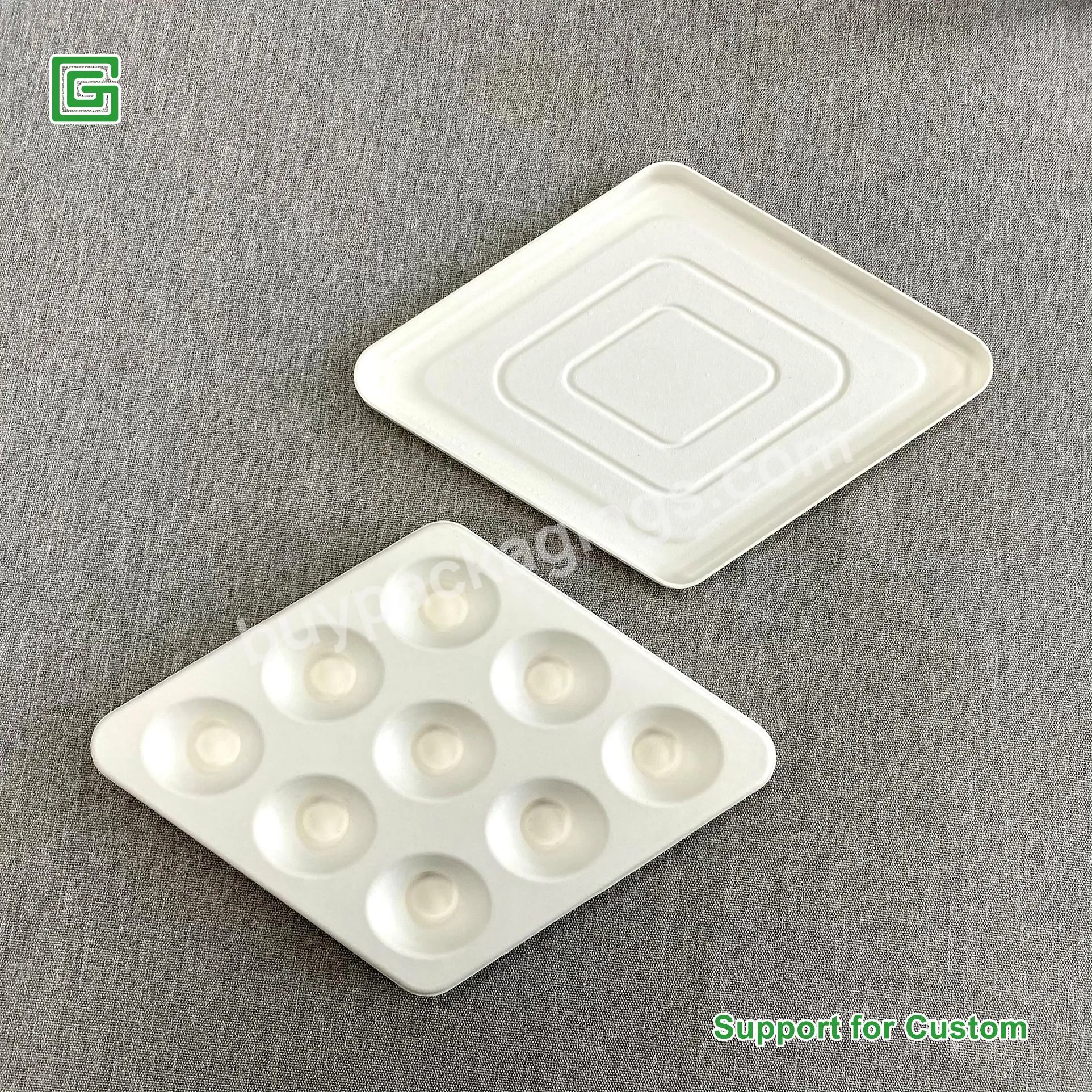 Eco Friendly Pulp Base Gift Skincare Set Tray Cosmetics Package Essential Molded Pulp Packaging Paper Box With Gold Stamping