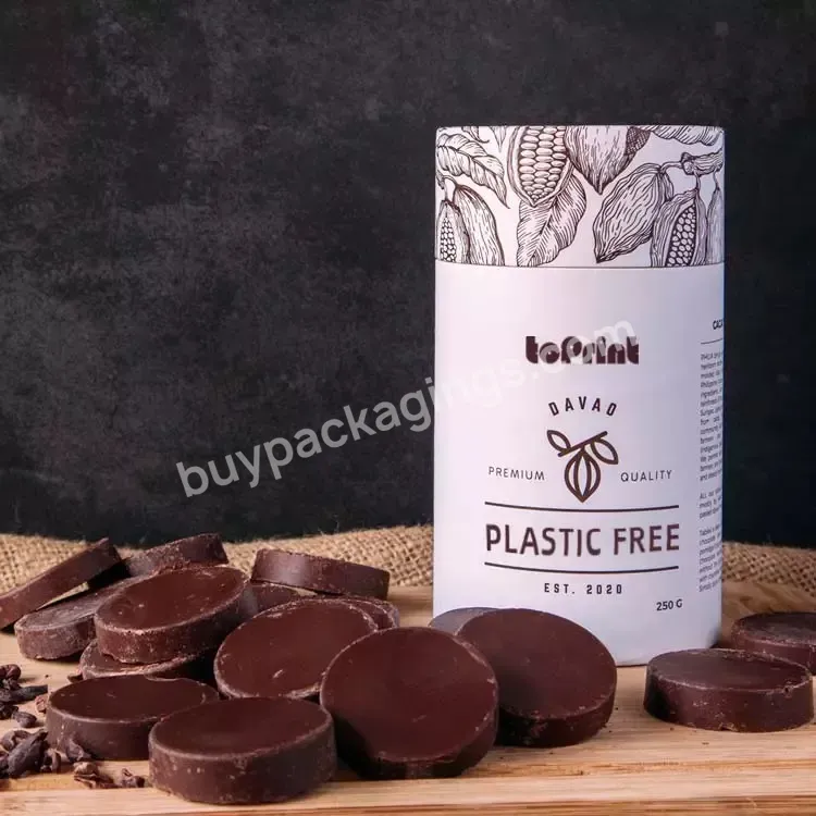 Eco Friendly Pure Paperboard Chocolate Box Sweety Candy Food Grade Paper Cylinder Packaging For Food Box
