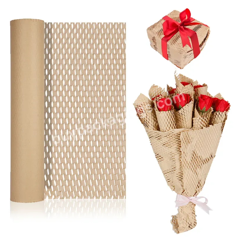 Eco Friendly Recyclable Biodegradable Red Wine Glass Packaging Protective Compostable Honeycomb Wrapping Paper