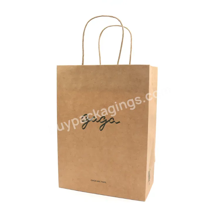 Eco Friendly Recyclable Kraft Shopping Paper Bags With Logos