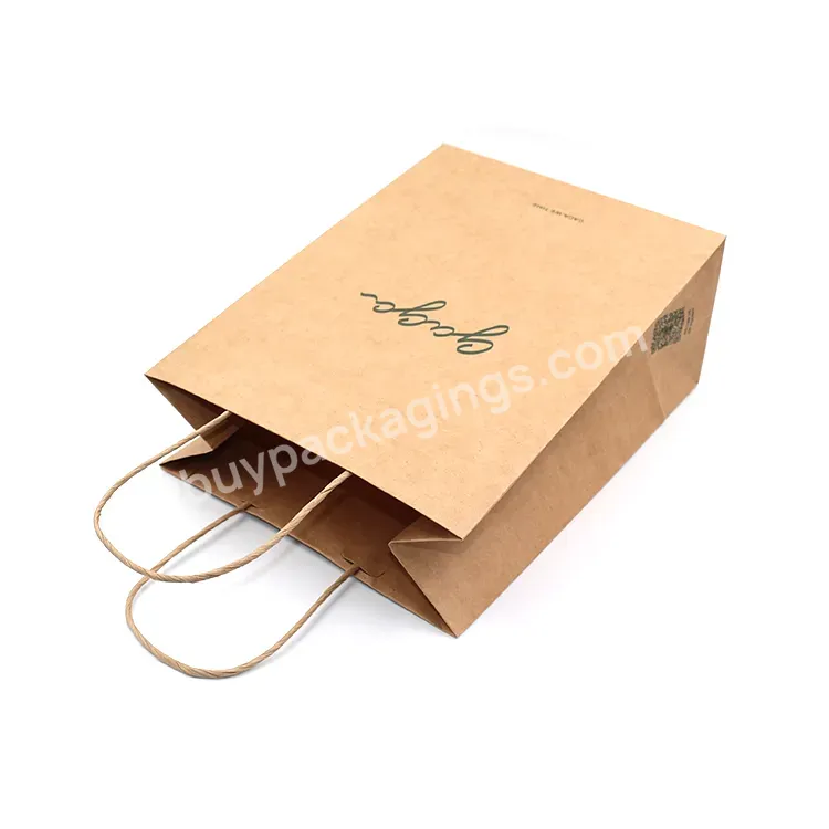 Eco Friendly Recyclable Kraft Shopping Paper Bags With Logos