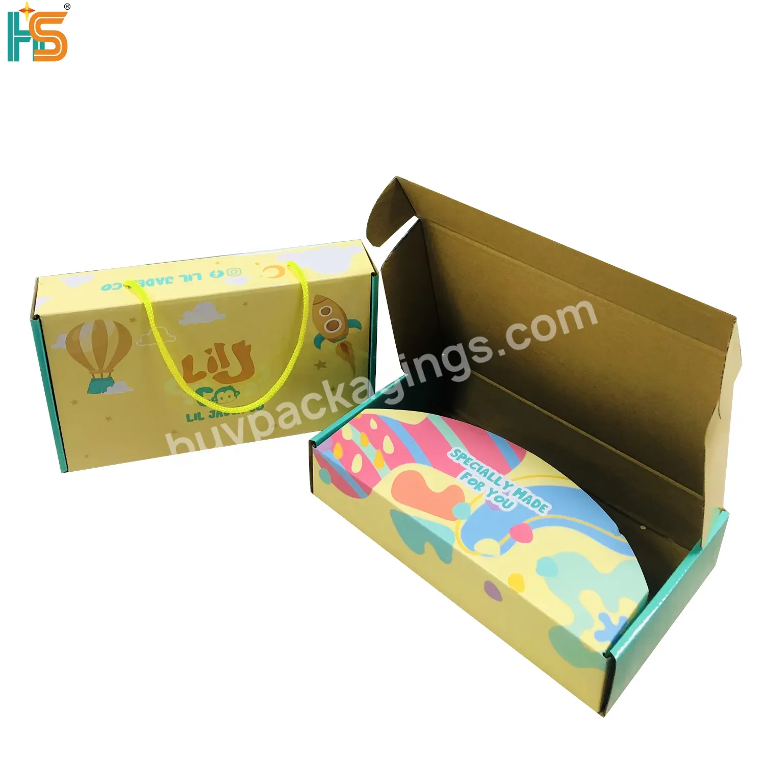 Eco Friendly Recycled Corrugated Paper Bag Boxes Set Custom Logo Clothing Gift Mailer Box For Apparel Packaging Ready