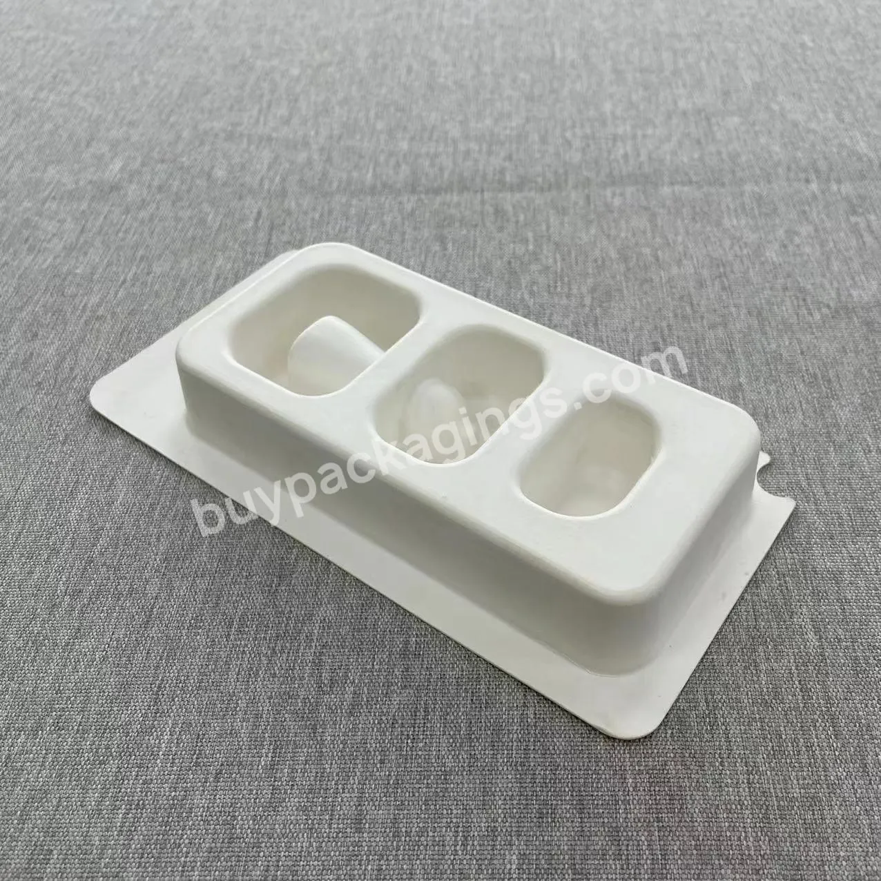 Eco-friendly Recycled Custom Cosmetic Gift Design Paper Packaging Box Insert Pulp Moulded Fiber Pulp Tray