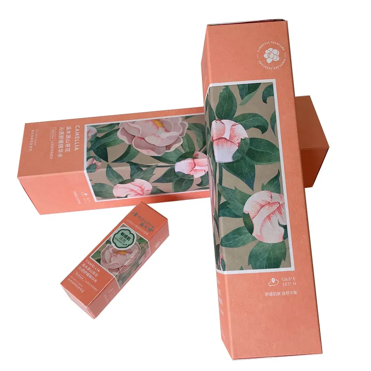 Eco-Friendly recycled custom kraft paper box Lotion skin care cosmetic makeup packaging cardboard box