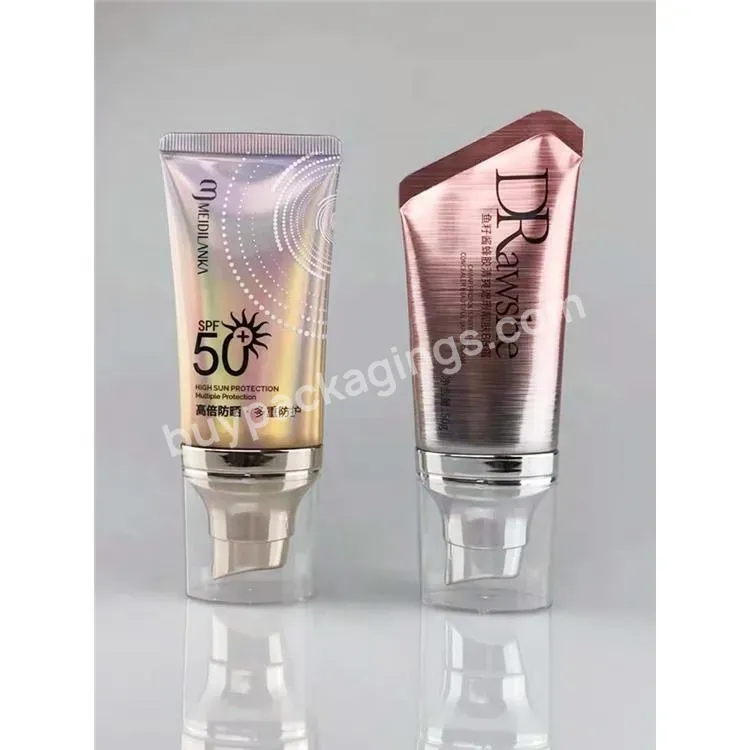 Eco Friendly Refillable Squeeze Whitening Spray Sunscreen Packaging 50ml Cosmetic Tube