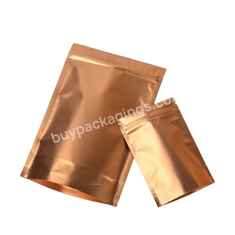 Eco Friendly Resealable Candy Packaging Golden Mylar Colored Stand Up Pouch Aluminium Foil Bag