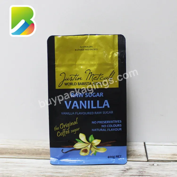 Eco-friendly Resealable Smell Proof Compostable Biodegradable Flat Bottom Coffee Bags With Valve