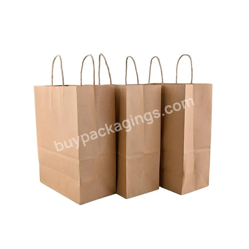 Eco-friendly Reusable brown and white kraft paper bag,Custom Color Shopping luxury paperbag boutique paper gift bag