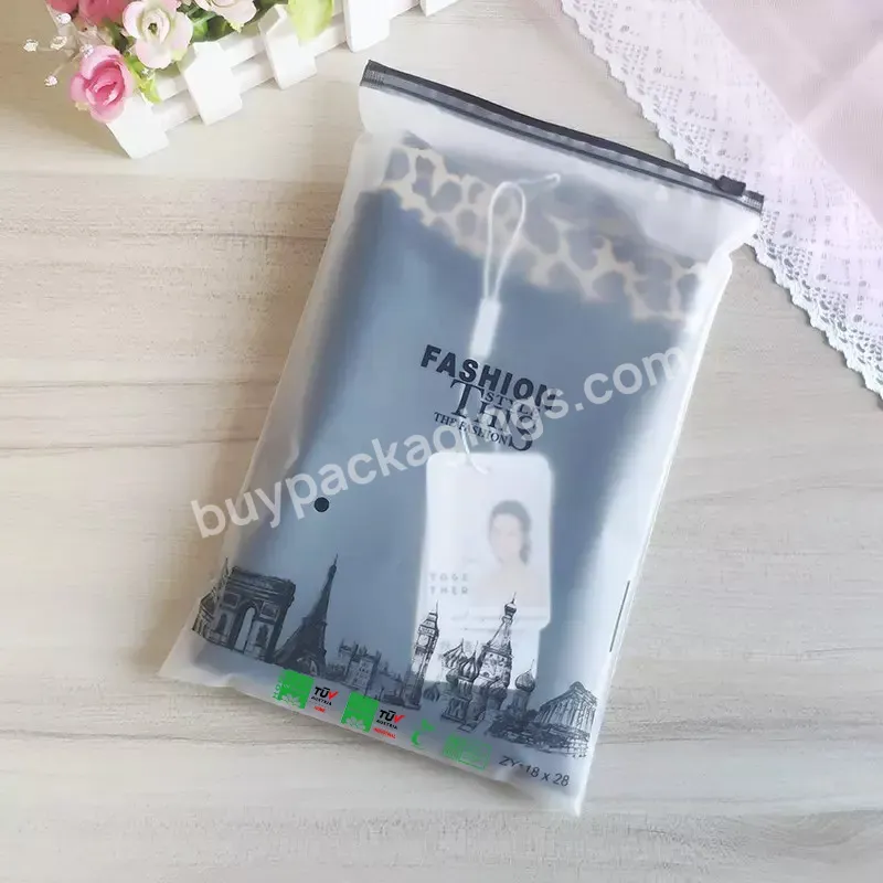 Eco-friendly Reusable Custom Logo Printing Biodegradable Clear Pvc T Shirt Packaging Bag With Zipper