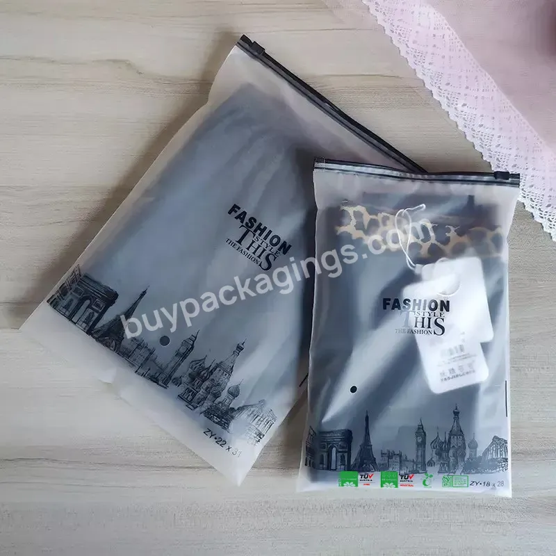 Eco-friendly Reusable Custom Logo Printing Biodegradable Clear Pvc T Shirt Packaging Bag With Zipper