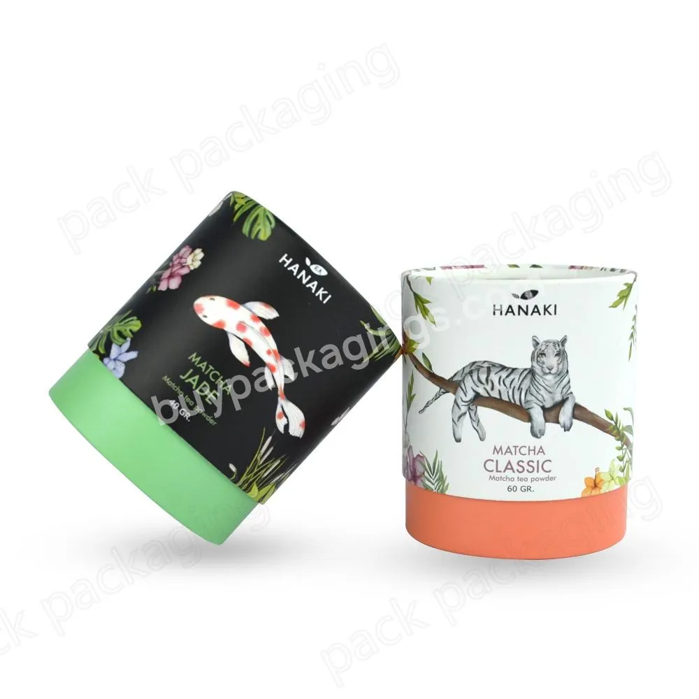 Eco friendly round paper cylinder packaging box for tea  herbs  coffee packaging